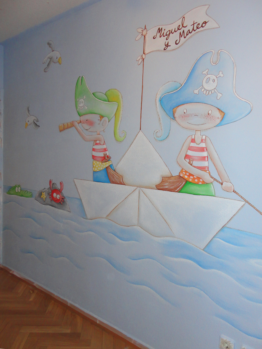 mural pirata pared dibujo de piratas en paredes